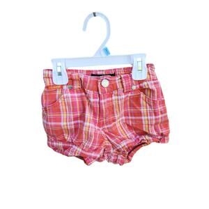 Baby Phat Authentic Plaid Shorts Girls 18 M Pink Orange Gold Embroidered Y2K